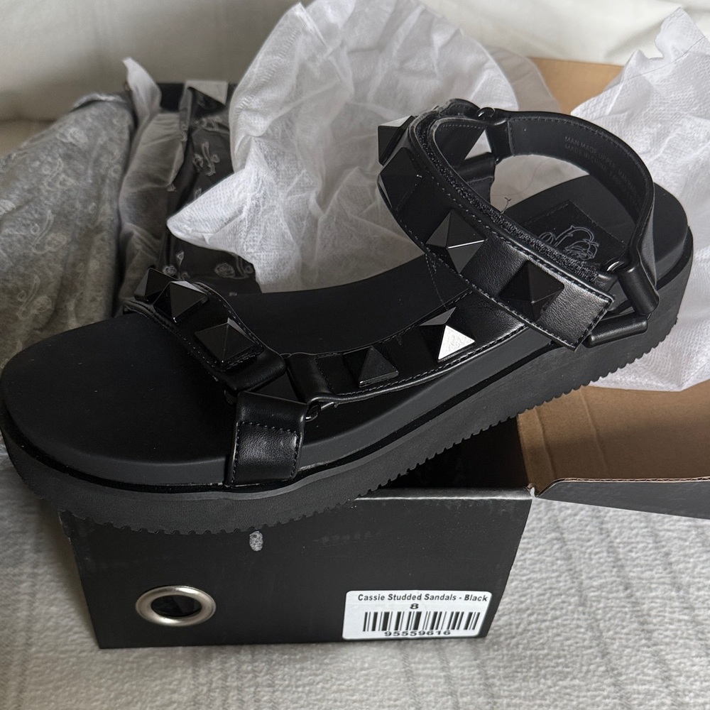 Foxblood Cassie Studded Black Women's Sandals